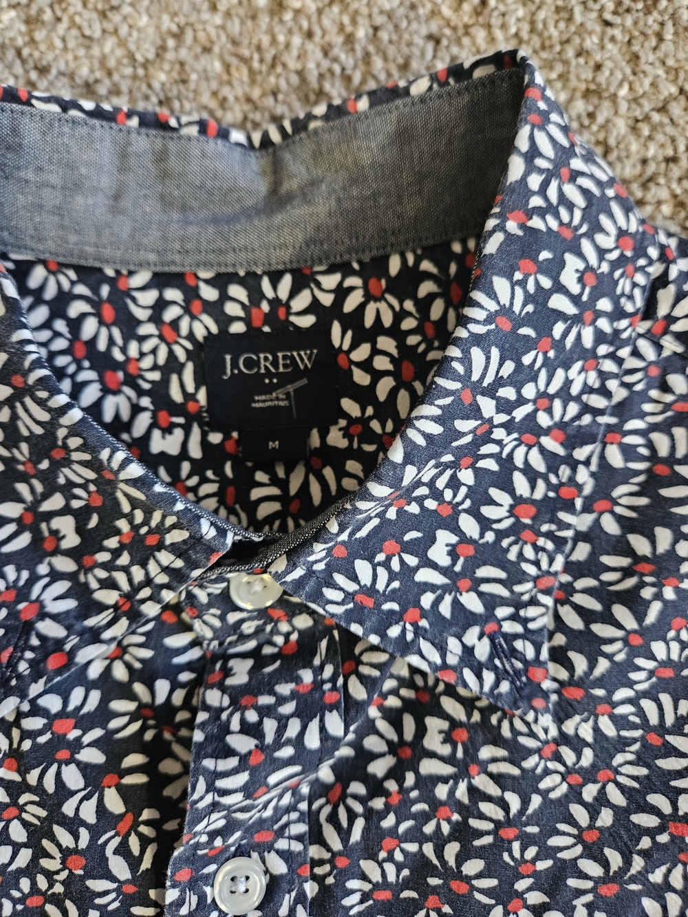 J.Crew Men’s Navy Floral Button-Up Shirt